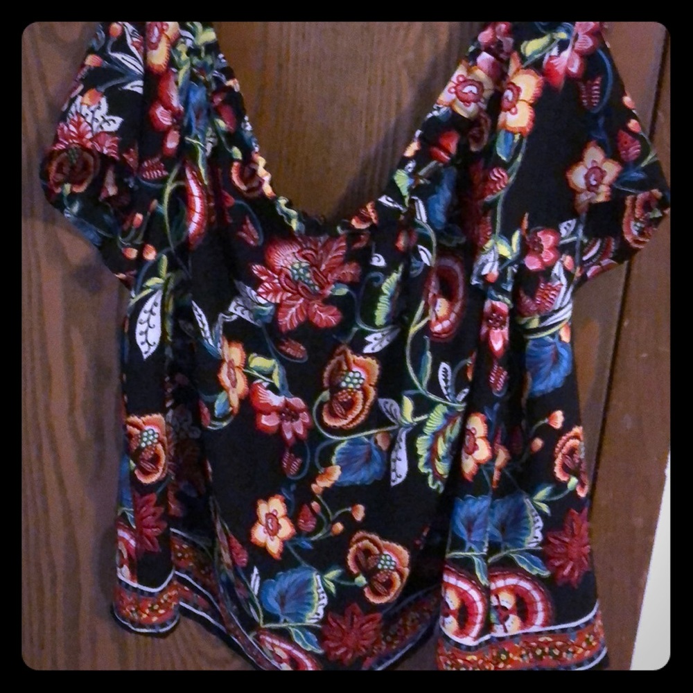 Off the shoulder flower top